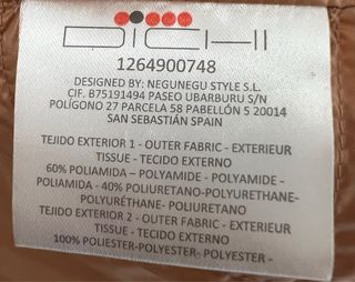 Plumas DICHI 90% Plumón de pato de 1ª en Talla 36