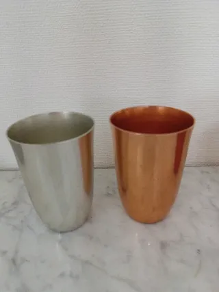 5 Vasos Metálicos Vintage Colores