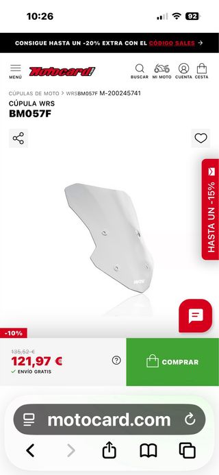 Pantalla touring Triumph Street Triple 765 R