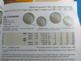 Moneta 50 Centesimi Regno d'Italia Argento lotto 2