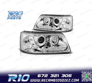 FAROS VOLKSWAGEN VW T5 03-09 LUZ DIURNA FONDO CROMO