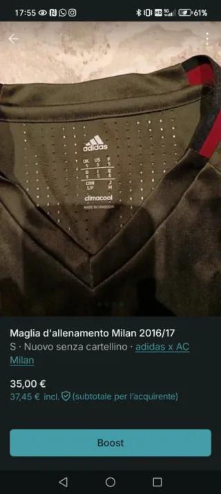 Maglia Allenamento AC Milan 2016/17