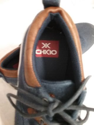 Sneakers casual per bambini blu e marrone