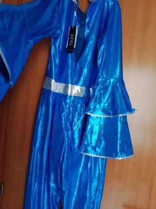 Traje Hippie metalico, baile, fiesta,carnaval T.M.