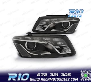 FAROS AUDI Q5 08-12 LUZ DIURNA DRL FONDO NEGRO