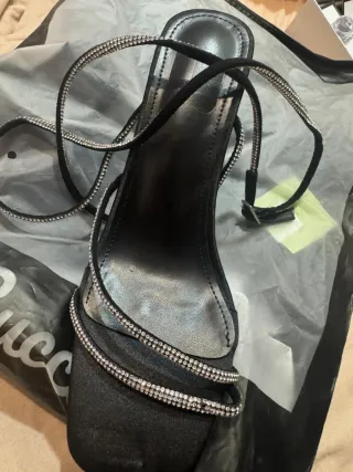 Sandali neri con strass