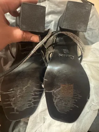 Sandali neri con strass