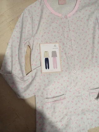 Pigiama donna cotone caldo aperto davanti