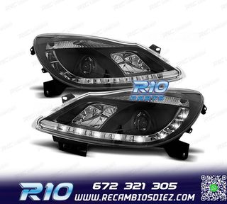 FAROS OPEL CORSA D 06-10 LUZ DIURNA FONDO NEGRO
