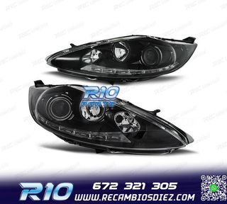 FAROS FORD FIESTA 08-12 LUZ DIURNA FONDO NEGRO