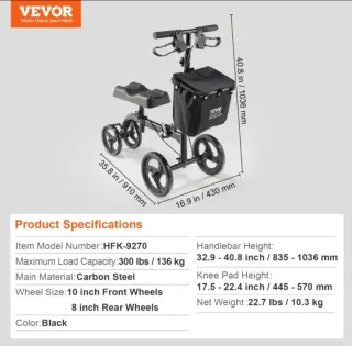 Andador/Patinete Rodilla Negro