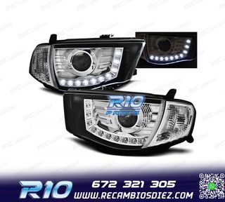 FAROS MITSUBISHI L200 06-10 LUZ DIURNA FONDO CROMO