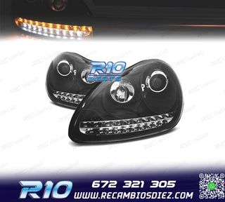 FAROS PARA PORSCHE CAYENNE 03-07 LUZ DIURNA XENON FONDO NEGR
