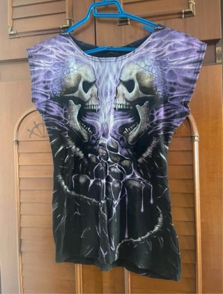 Camiseta Spiral Direct Calaveras Morado