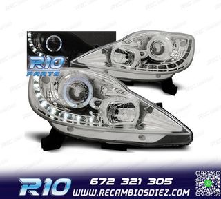 FAROS PEUGEOT 107 05-12 LUZ DIURNA FONDO CROMO