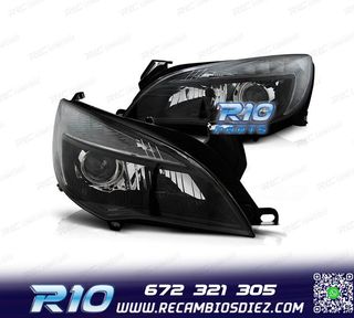 FAROS PARA OPEL ASTRA J 09-15 LUZ DIURNA LED FONDO NEGRO