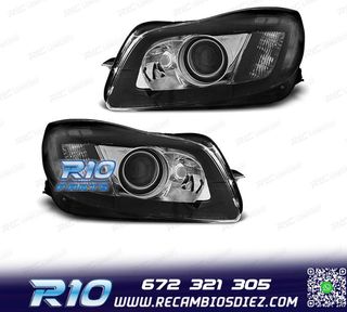 FAROS PARA OPEL INSIGNIA 08-13 LUZ DIURNA FONDO NEGRO