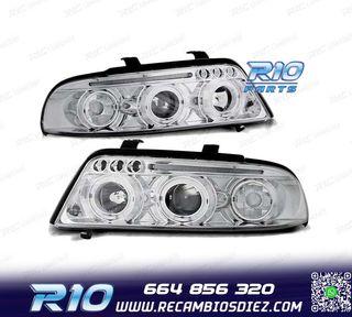 FAROS AUDI A4 B5 99-00 OJOS ANGEL + LED CROMADOS