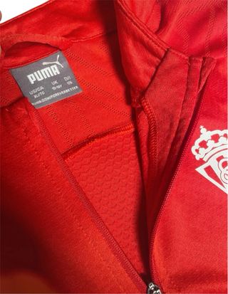 Sudadera Puma Roja Media Cremallera-Sporting Gijón