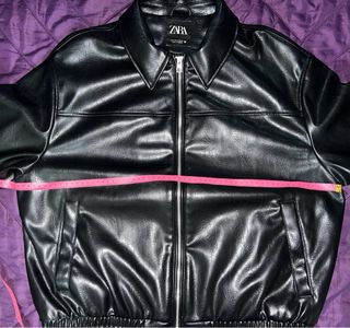 Bomber Zara Cuero Oversize M