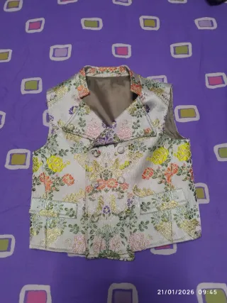 Traje fallero torrenti marrón y multicolor