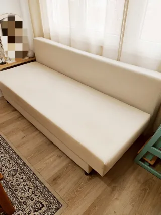 Sofá Cama Ikea Beige con Arcón