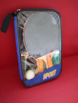 Set de Ping Pong con Raquetas y Pelotas antiguo.