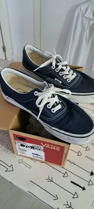 Zapatillas Vans Mujer Azul y Blanco