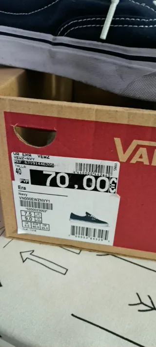 Zapatillas Vans Mujer Azul y Blanco