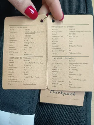 Mochila para portatil/documentos viaje a estrenar