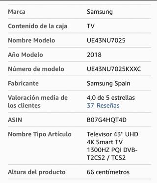 Samsung Smart TV 43” Negro