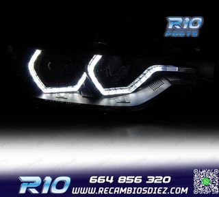FAROS BMW F30 F31 LCI 15-19 LUZ DIURNA LED DRL NEGROS