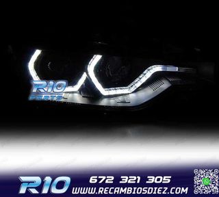 FAROS BMW F30 F31 LCI 15-19 LUZ DIURNA LED DRL NEGROS