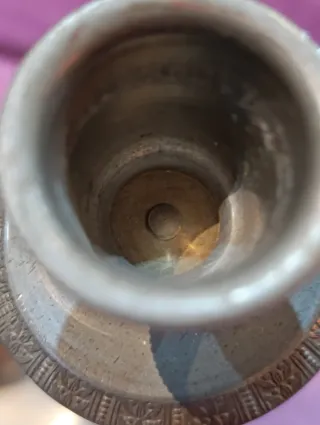 Candelabro de estaño plateado