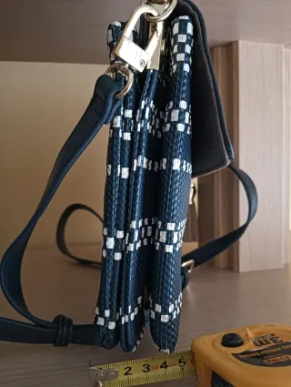 Bolso Bicolor Azul y Beige