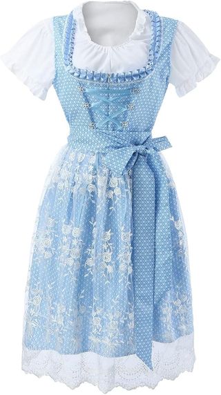 Vestido tirolés mujer con delantal Talla L