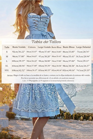 Vestido tirolés mujer con delantal Talla L