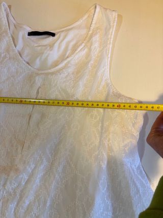 Camiseta Sfera Encaje Sin Mangas Blanca Talla L