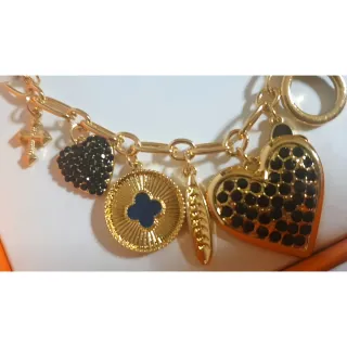 Collana Lizzie Lee con ciondoli neri e oro