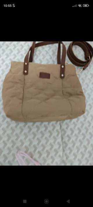 Bolso mujer beige y marrón