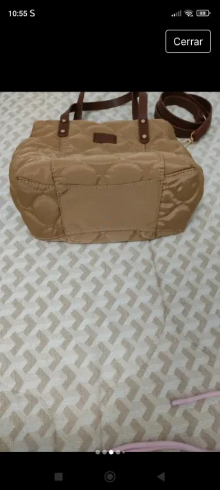 Bolso mujer beige y marrón