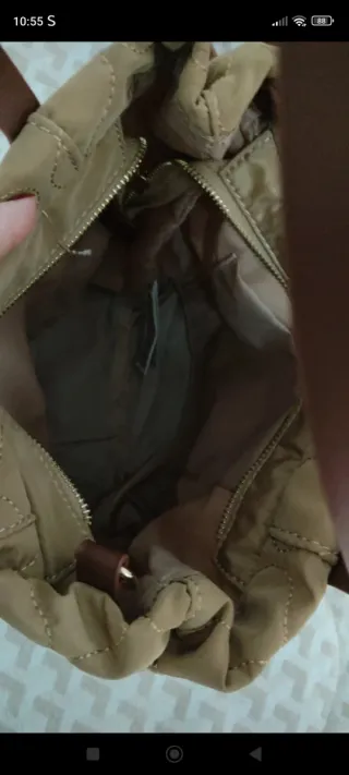 Bolso mujer beige y marrón