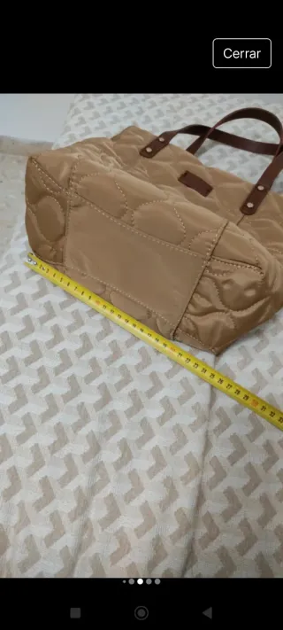 Bolso mujer beige y marrón