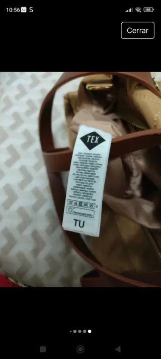 Bolso mujer beige y marrón