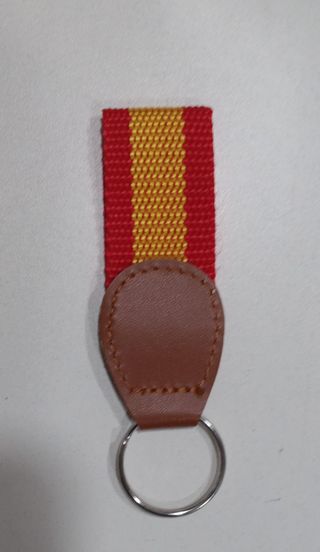 Bolsa de tela y llavero bandera española