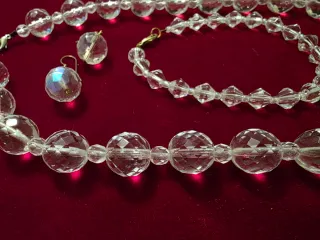 Juego collar, pulsera y pendientes cristal