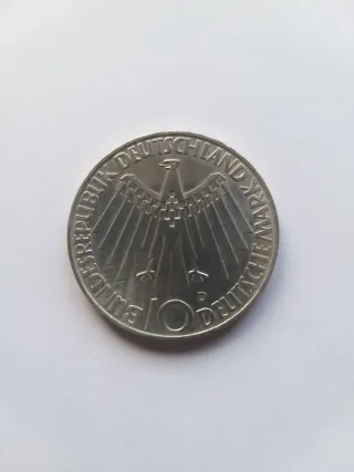 Moneda Plata 10 Marcos Alemania Olimpiadas Munich