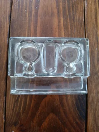 Tintero doble cristal antiguo