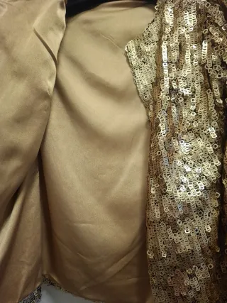 Conjunto 2 Piezas Vestido y Chaqueta Dorado