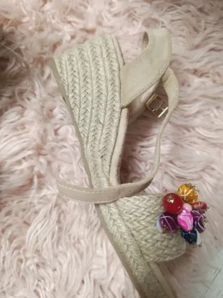 Alpargatas de piel y esparto multicolor